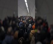Hundreds of commuters queued to leave Tottenham Court Road station on Wednesday (15 March) as Tube strikes brought London to a halt.&#60;br/&#62;&#60;br/&#62;Footage shows crowds moving slowly towards the exit from the Elizabeth Line platforms, on a day that every London Underground line was suspended.&#60;br/&#62;&#60;br/&#62;Across the capital, stations were shut as Londoners relied on busses, the DLR and the London Overground to get around.&#60;br/&#62;&#60;br/&#62;RMT and Aslef union members are striking in a dispute over job cuts, pensions and working conditions.